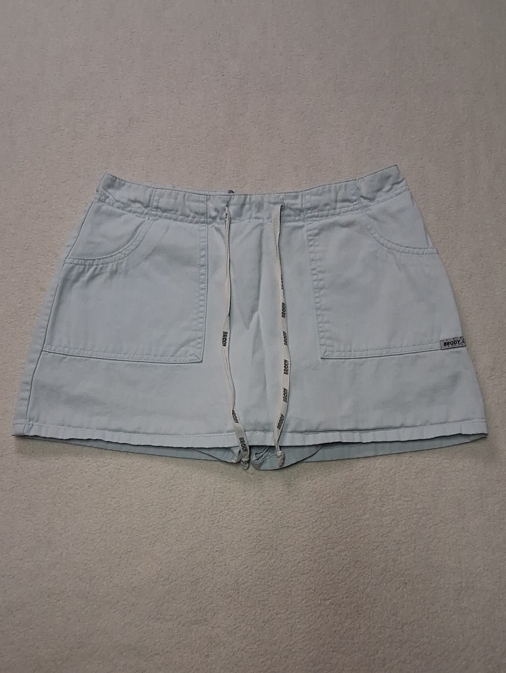 Women's Light Blue Drawstring Skort with Front Pockets